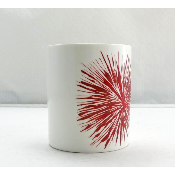 Starbucks Red Flower Starburst on White Mug - 2014 Starbucks Coffee Company Cup - Picture 2 of 6